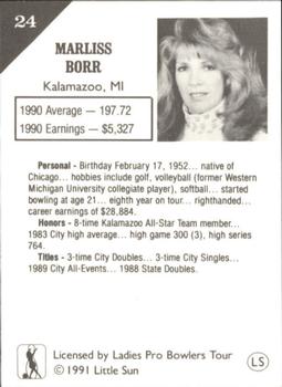 1991 Little Sun Ladies Pro Bowling Tour Strike Force #24 Marliss Borr Back